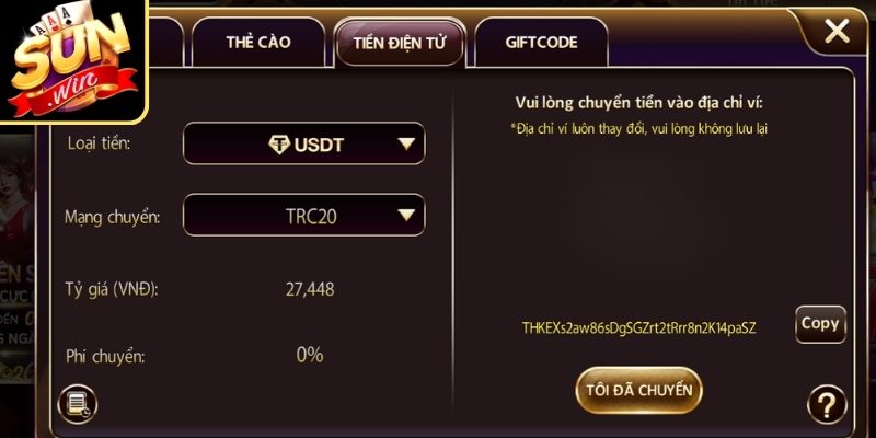 Truy cập mục giao dịch
